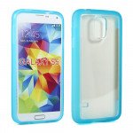 Wholesale Samsung Galaxy S5 SM-G900 Gummy Hybrid Case (Blue Clear)